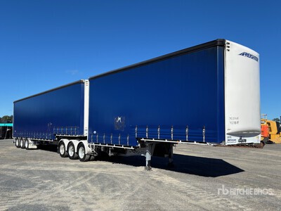 2022 MaxiTrans Tri/A Step Deck B-Double Combination Curtain Side Trailer
