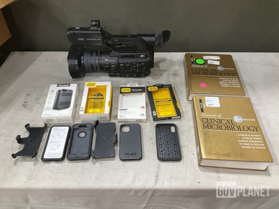 (14) Phone Cases, (1) Camera Recorder, (4) Books & Assorted Items