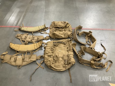 (92) Individual Equipment Belts, (10) Bag Carrier Straps & Assorted Items