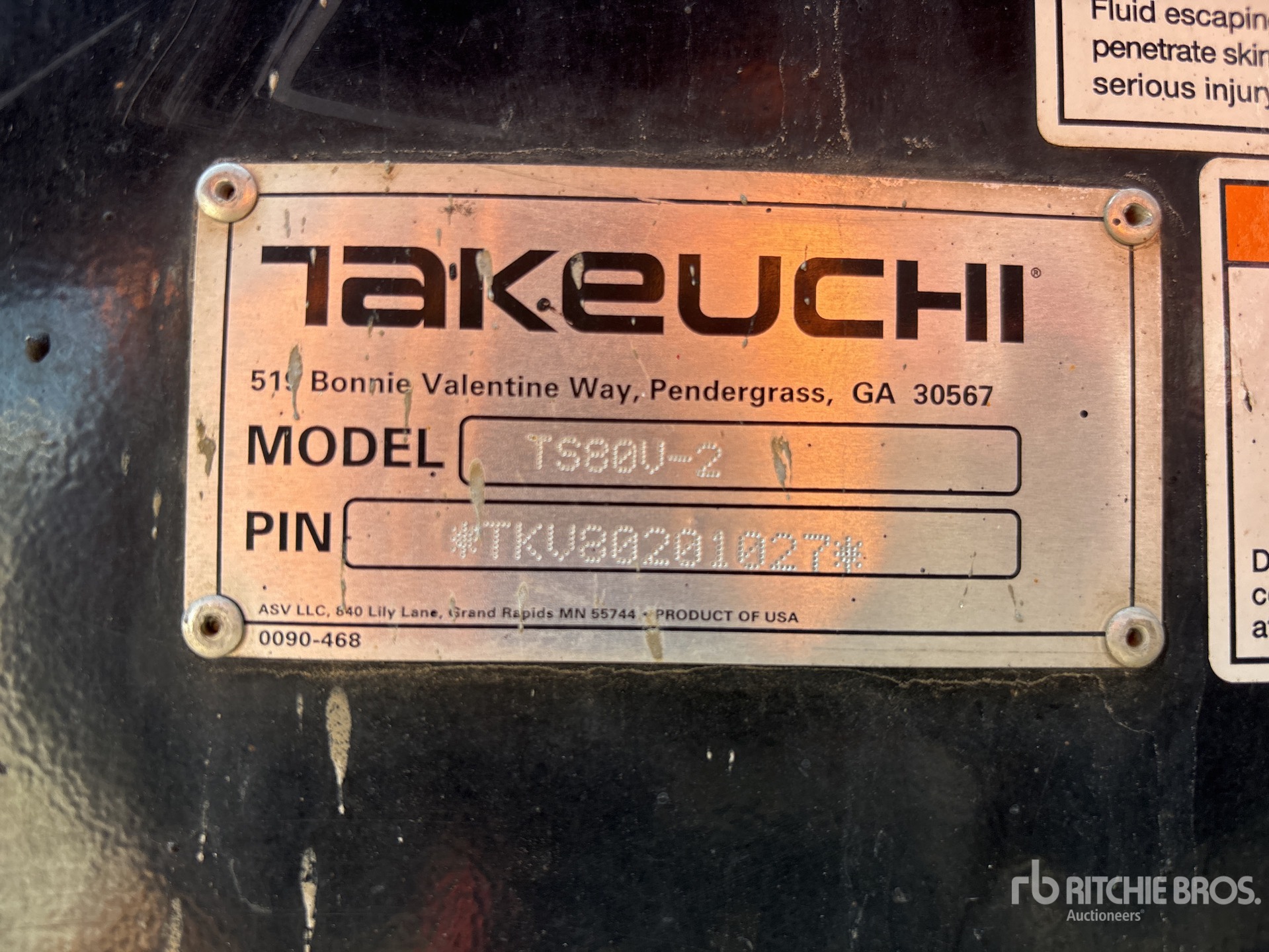 2018 Takeuchi TS80V2 Two-Speed شاحنة جرافة