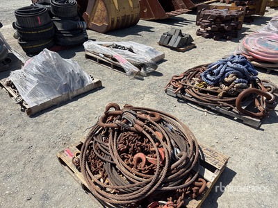 Quantity of (6) Pallets of Chains, Binders and Rigging