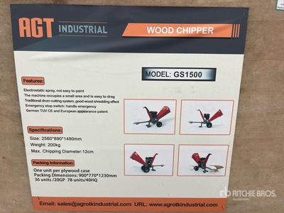2025 AGT GS1500 Houtversnipperaar (Unused)