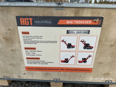 2025 AGT SGR1500 Walk-Behind Stump Grinder (Unused)