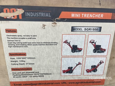 2025 AGT SGR1500 Walk-Behind Stubbenfräse (Unused)