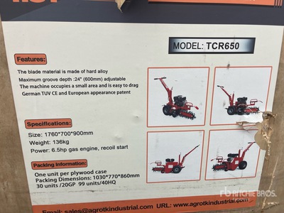2025 AGT TCR650 Walk-Behind Sleuvengraver (Unused)