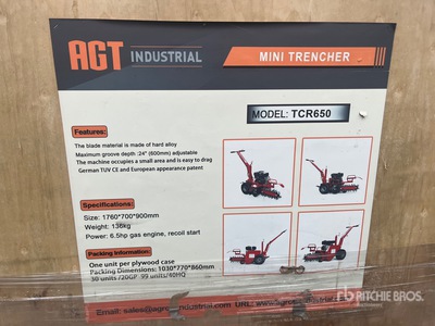 2025 AGT TCR650 Walk-Behind Grabenfräse (Unused)
