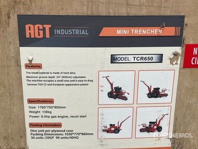 2025 AGT TCR650 Walk-Behind Sleuvengraver (Unused)