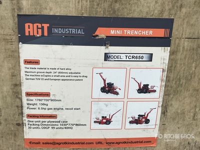 2025 AGT TCR650 Walk-Behind Grabenfräse (Unused)