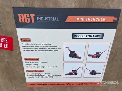 2025 AGT TCR1500 Walk-Behind Sleuvengraver (Unused)
