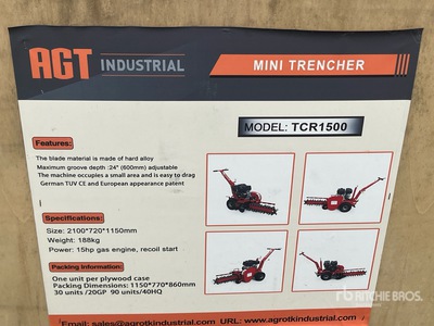 2025 AGT TCR1500 Walk-Behind Trencher (Unused)