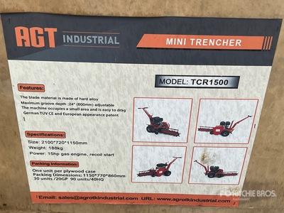 2025 AGT TCR1500 Walk-Behind Sleuvengraver (Unused)