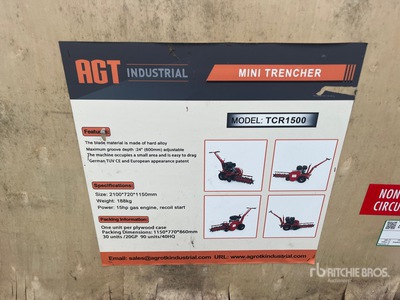 2025 AGT TCR1500 Walk Behind Trencher (Unused)