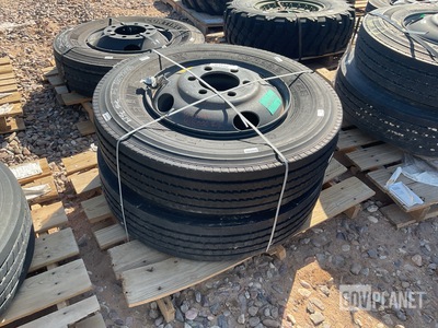 (2) Michelin 10R22.5 Tires w/Wheels