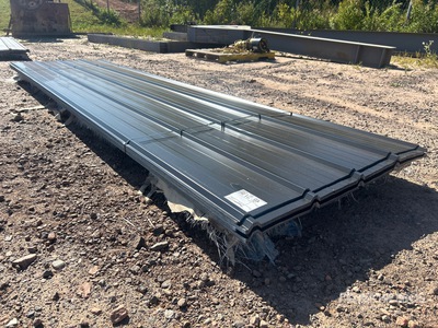 Quantity of 12 ft Black Steel Siding/Roofing Sheets (Unused)