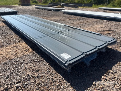 Quantity of (70) 12 ft Charcoal Steel Siding/Roofing Sheets (Unused)
