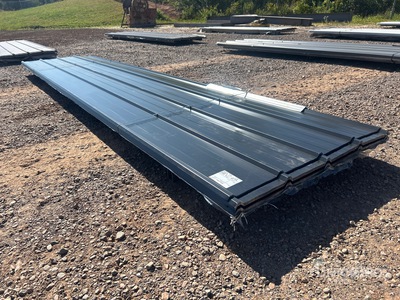 Quantity of (70) 14 ft Black Steel Siding/Roofing Sheets (Unused)
