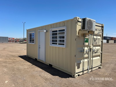 2025 20 ft x 8 ft Skid-Mounted Storage Container Mobile Office (Unused)