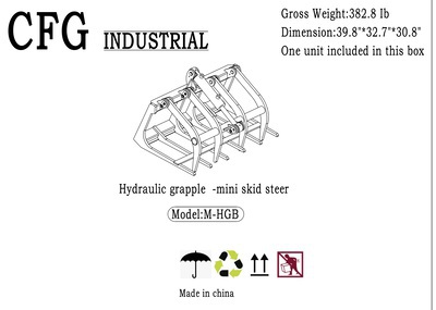 2025 CFG M-HGB 32 in Skeleton Mini Hydraulic Skid Steer Grapple Bucket (Unused)