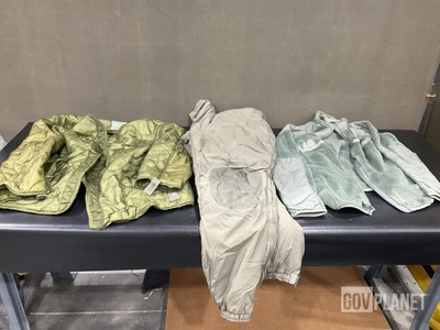 (3) Cold Weather Coat Liners, (1) Pair of Cold Weather Trousers & Assorted Items