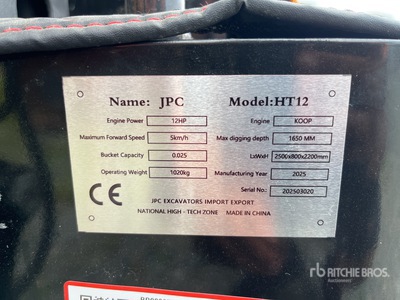2025 JPC HT12 Mini-pelle  (Unused)