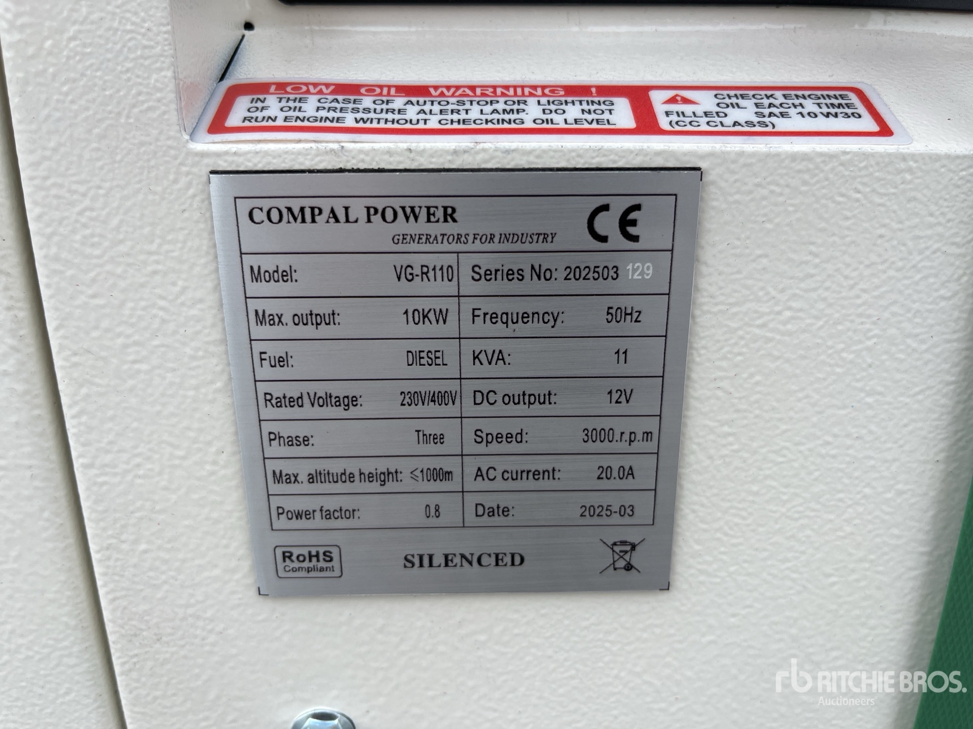 2025 Compal VG-R110 Generator Set (Unused)