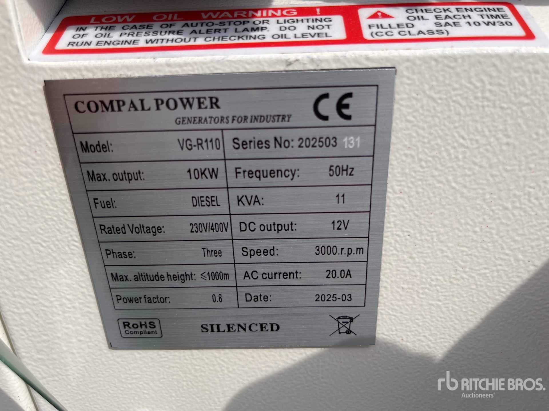 2025 Compal VG-R110 Generator Set (Unused)