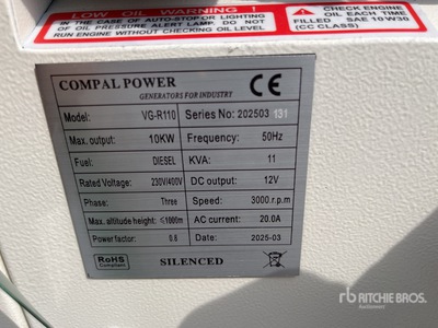 2025 Compal VG-R110 Generator Set (Unused)