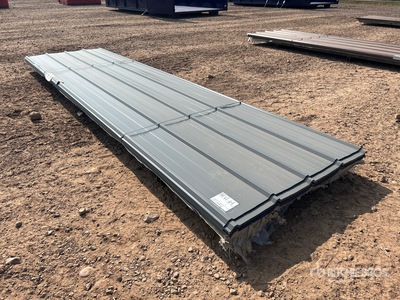 Quantity of (70) 12 ft Charcoal Steel Siding/Roofing Sheets (Unused)