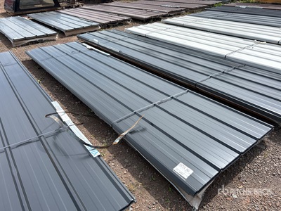 Quantity of (70) 12 ft Black Steel Siding/Roofing Sheets Divers - Matériaux de construction (Unused)