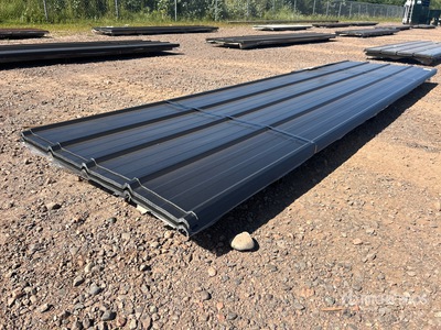 Quantity of (70) 12 ft Black Steel Siding/Roofing Sheets Divers - Matériaux de construction (Unused)
