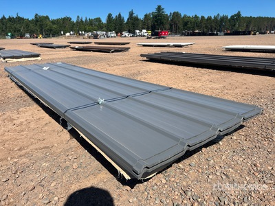 Quantity of (70) 12 ft Charcoal Steel Siding/Roofing Sheets Divers - Matériaux de construction (Unused)