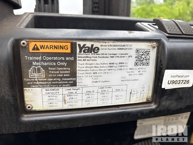 MONTACARGAS ELéCTRICO 2020 YALE ERC065VGN48TE117