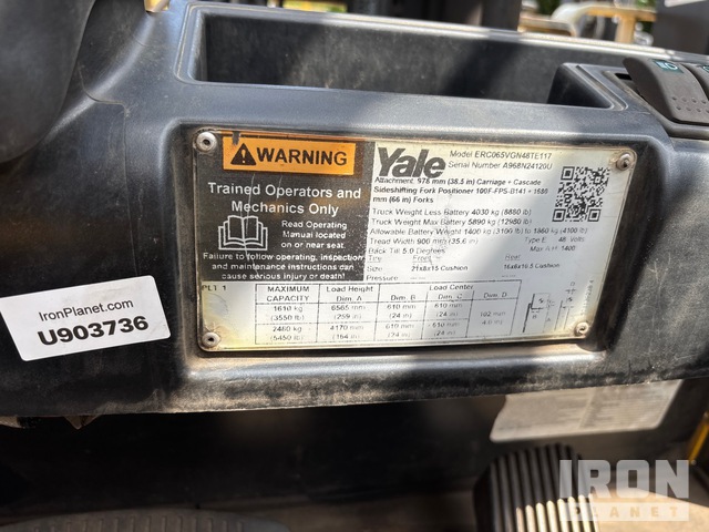 MONTACARGAS ELéCTRICO 2020 YALE ERC065VGN48TE117