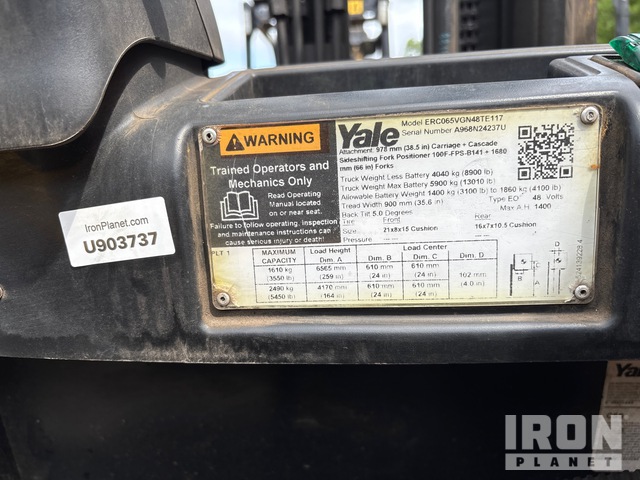 MONTACARGAS ELéCTRICO 2020 YALE ERC065VGN48TE117