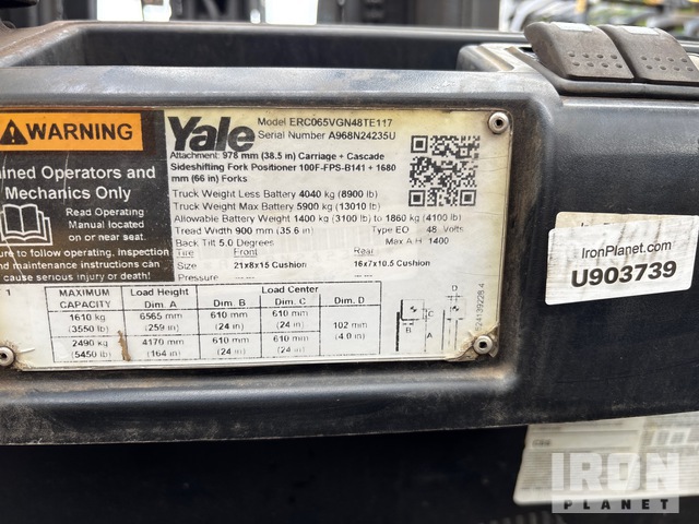 MONTACARGAS ELéCTRICO 2020 YALE ERC065VGN48TE117