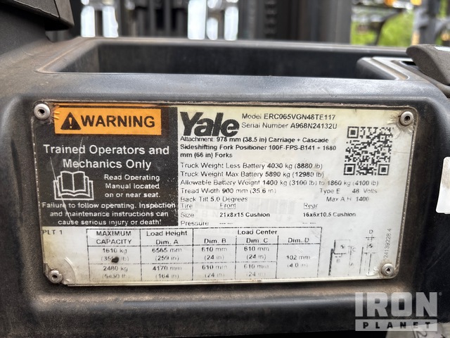 MONTACARGAS ELéCTRICO 2020 YALE ERC065VGN48TE117