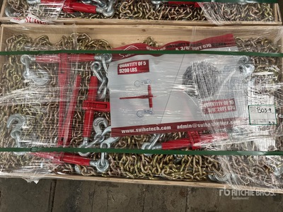 Quantity of (5) 2025 Suihe BC-9200 9200 lb Ratchet Binders & (10) 20 ft Chains (Unused)