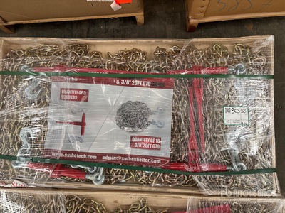 Quantity of (5) 2025 Suihe BC-9200 9200 lb Ratchet Binders & (10) 20 ft Chains (Unused)