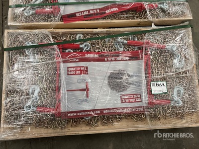 Quantity of (5) 2025 Suihe BC-5400 5400 lb Ratchet Binders & (10) 20 ft Chains (Unused)
