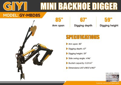 2025 GIYI GY-MBD85 Mini Skid Steer Backhoe (Unused)
