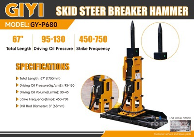 2025 GIYI GY-P680 Skid Steer Breaker (Unused)