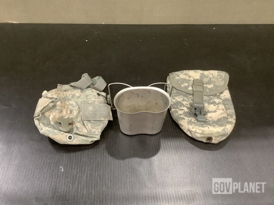 (200) Entrenching Tool Carriers, (93) Canteen Pouches & Assorted Items