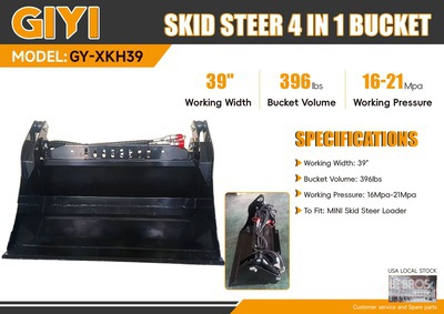 2025 GIYI GY-XKH39F 39 in Multi-Purpose Mini Skid Steer Bucket (Unused)