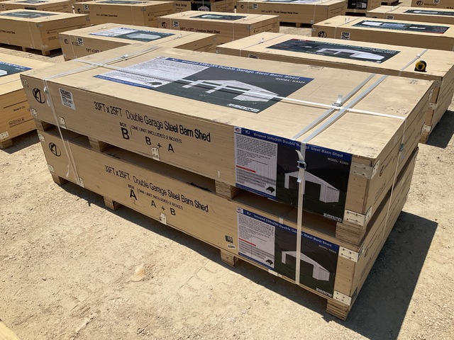 KJ K3325 Double Garage Steel Barn Shed - Unused