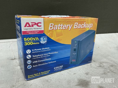 (5) APC BK500BLK Back-UPS Battery Backups