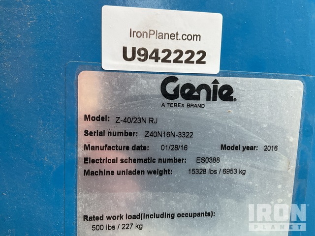 ELEVADOR ARTICULADO 2016 GENIE Z4023NRJ