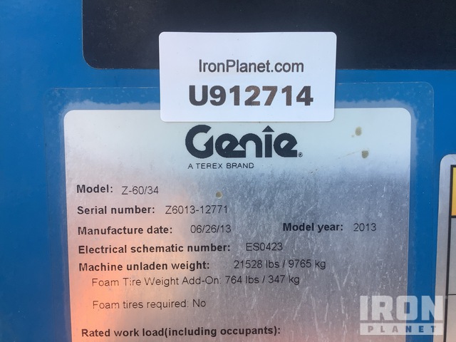 ELEVADOR ARTICULADO 2013 GENIE 4WD Z6034