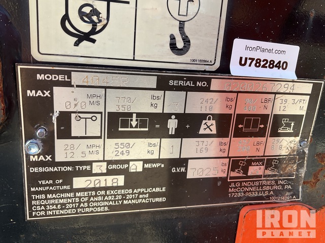 ELEVADOR TIJERA 2018 JLG 4045R