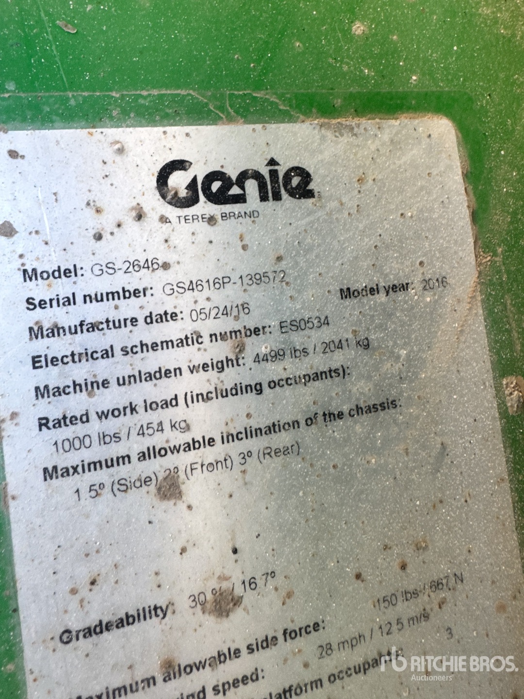 2016 Genie GS2646 Scissor Lift
