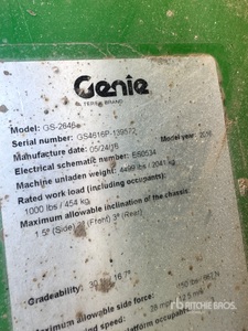 2016 Genie GS2646 Scissor Lift